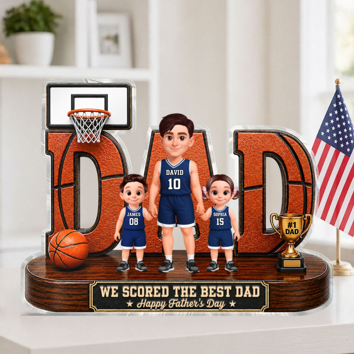Basketball Dad Legend You Are Our MVP 2D Flat Printed - Personalized Acrylic Block Plaque -  Gift For Dad, Husband, Basketball Fans