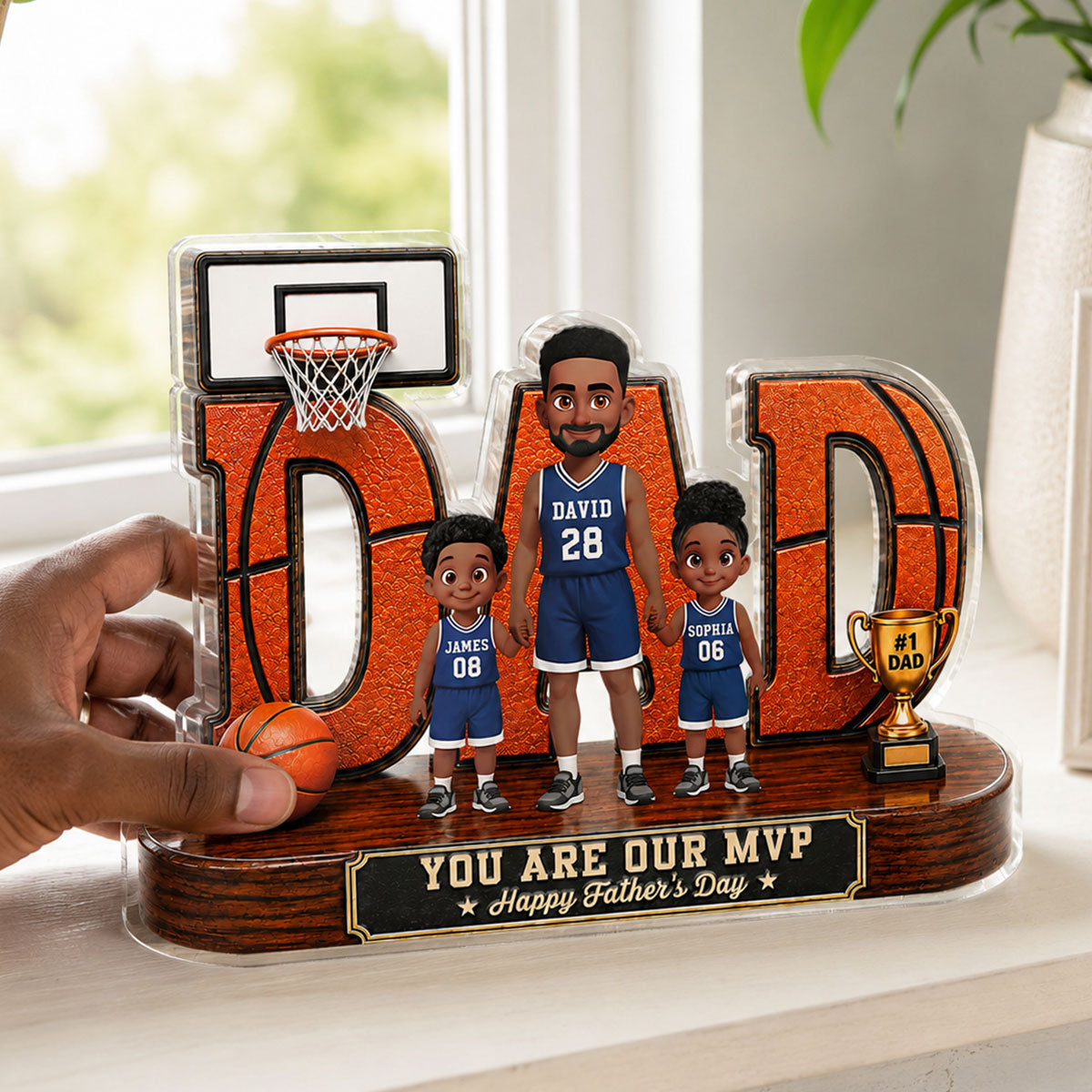 Basketball Dad Legend You Are Our MVP 2D Flat Printed - Personalized Acrylic Block Plaque -  Gift For Dad, Husband, Basketball Fans