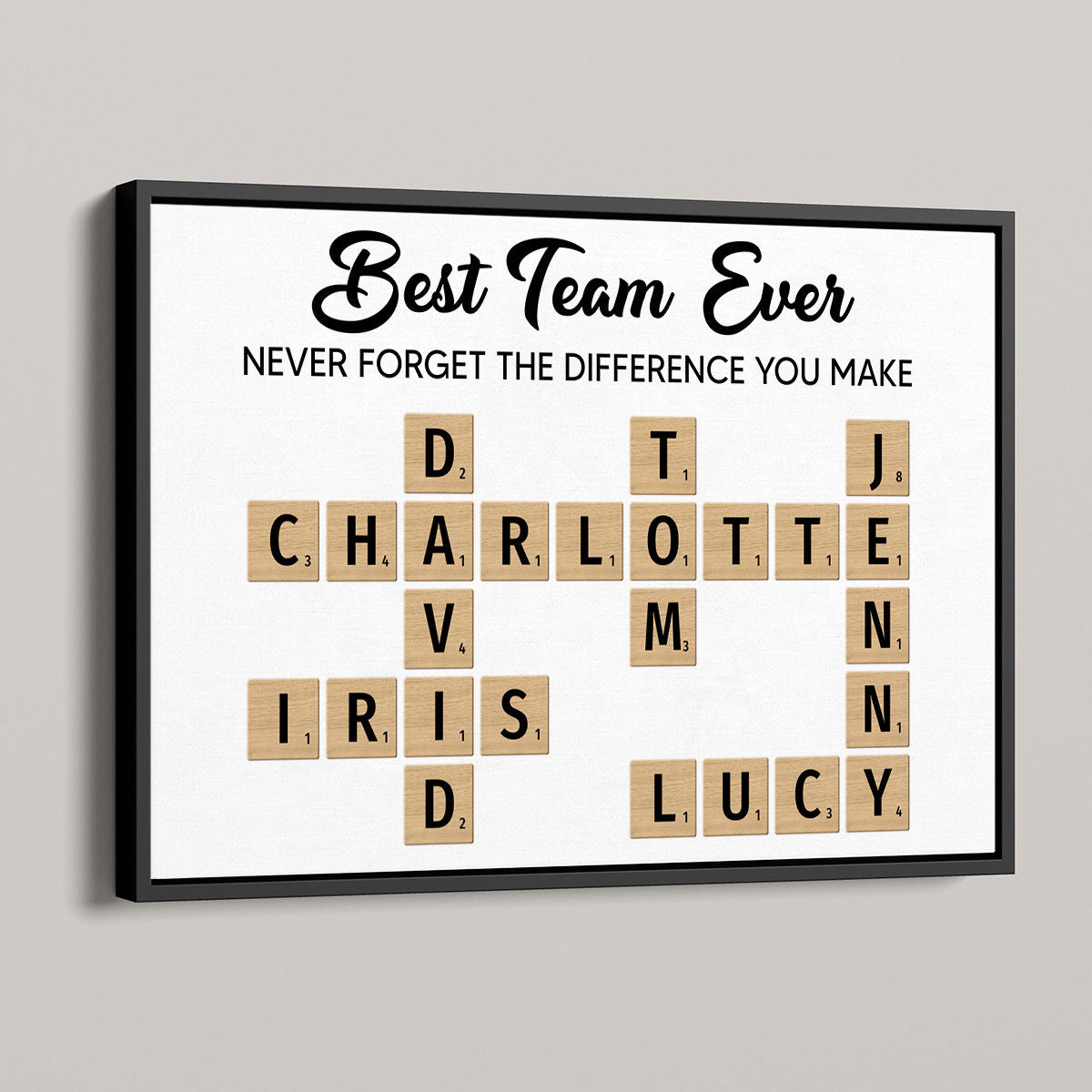 Colleagues Best Team Ever Forever Linked Together Crossword Puzzle Art - Personalized Poster - Gift For Colleagues, Office Decoration