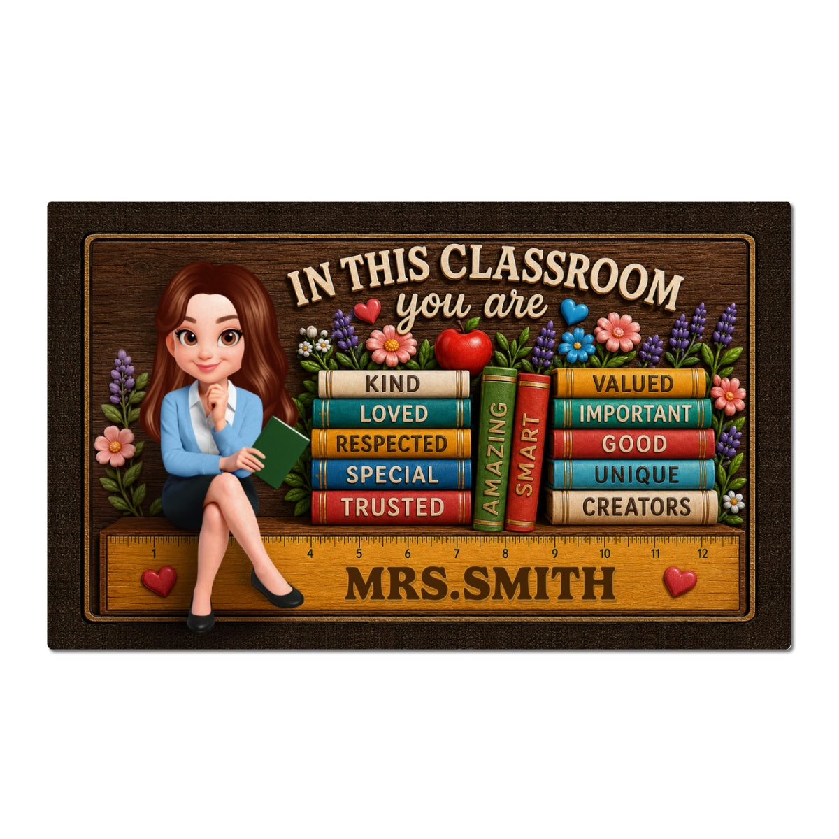 In This Classroom Teacher Welcome Students - Personalized Doormat - Back to School Decor for Teachers