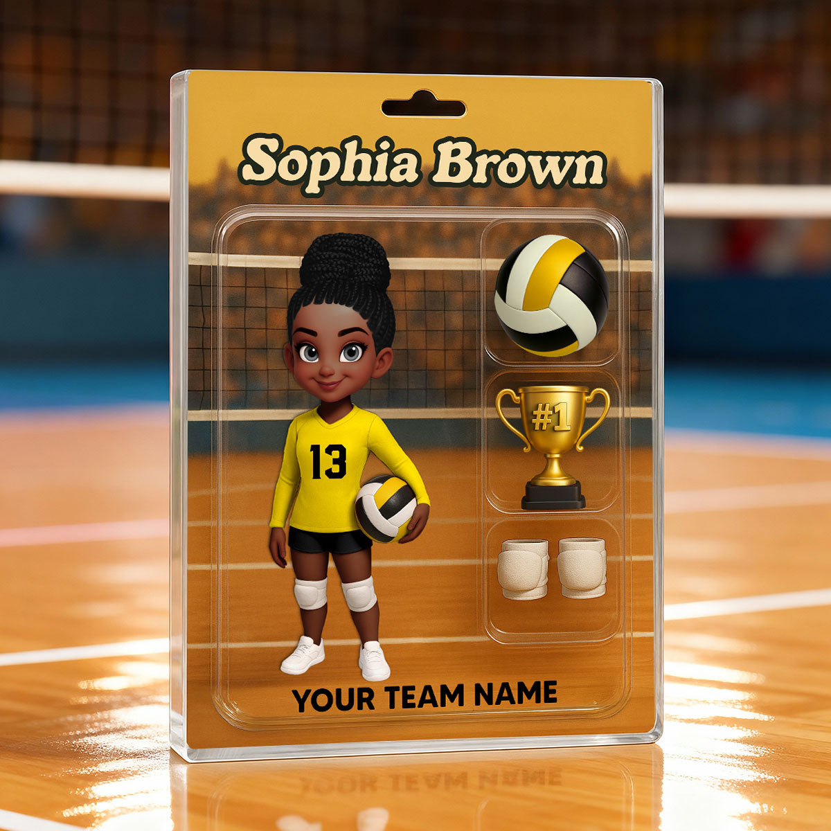 3D Effect Volleyball Player Custom Figure Style - Personalized Acrylic Block Plaque - Christmas Gift For Volleyball Players