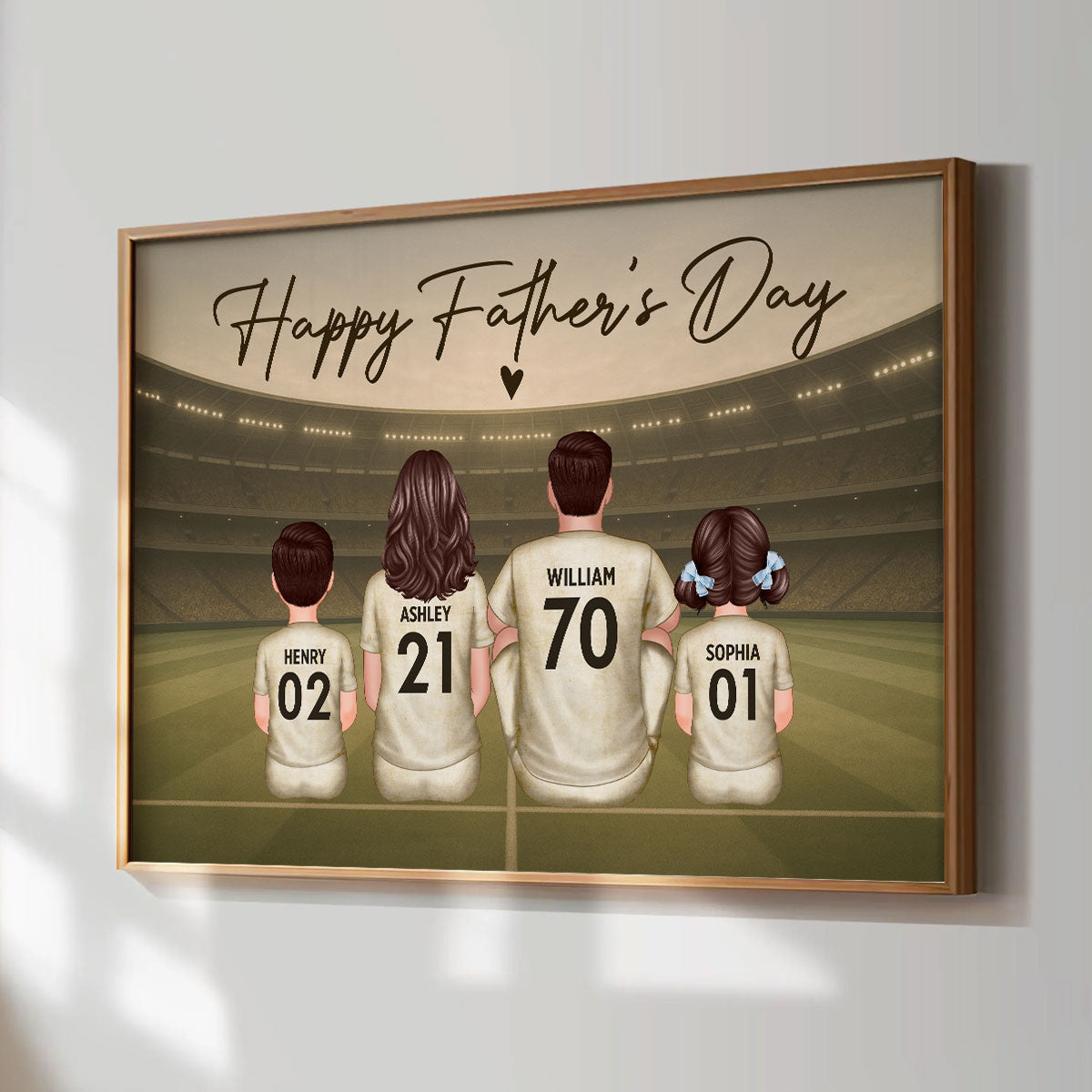 Retro Vintage Soccer Daddy's Dream Team Personalized Poster, Gift For Dad