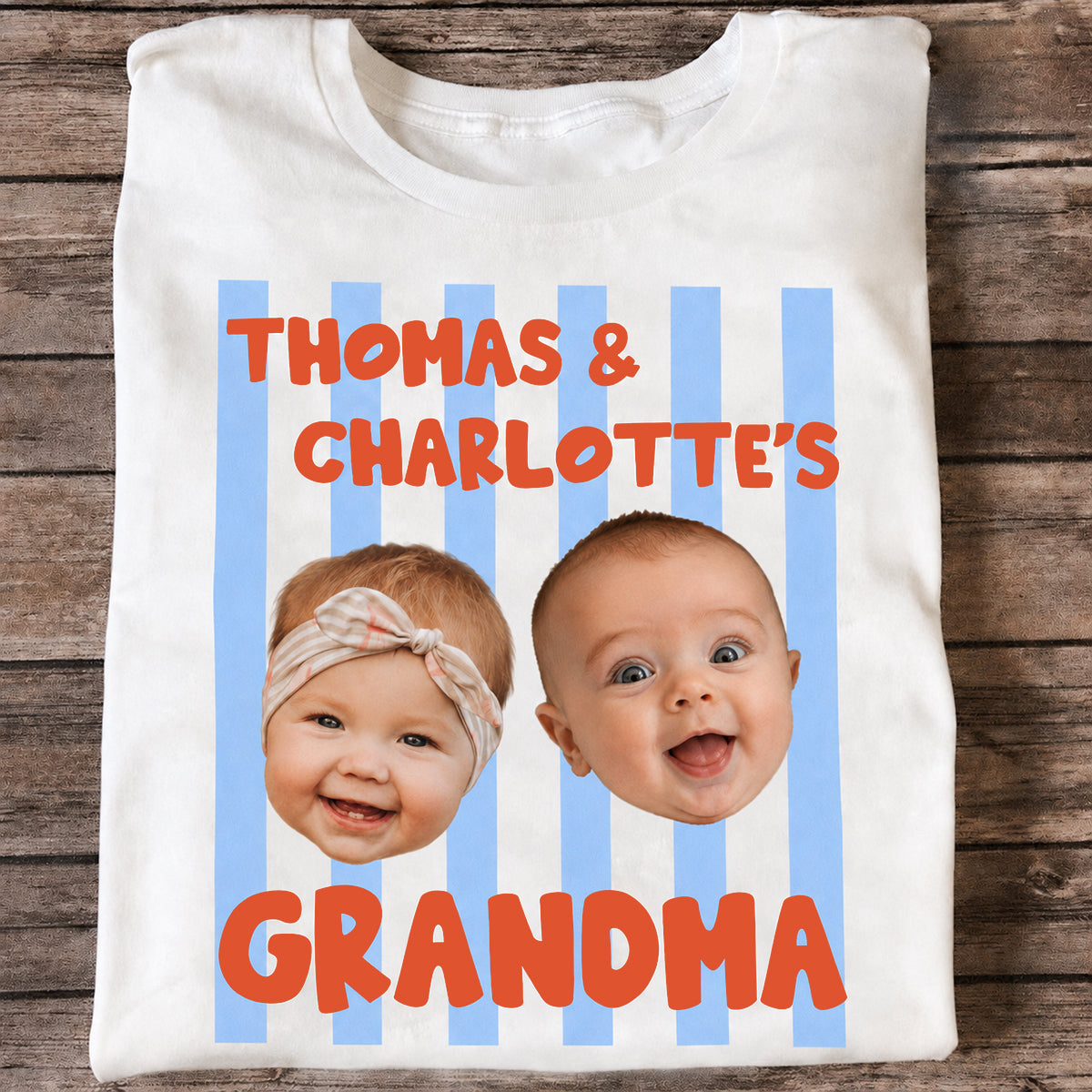 Baby Custom Photo Face Grandpa Grandama Dad Mom - Personalized Shirt