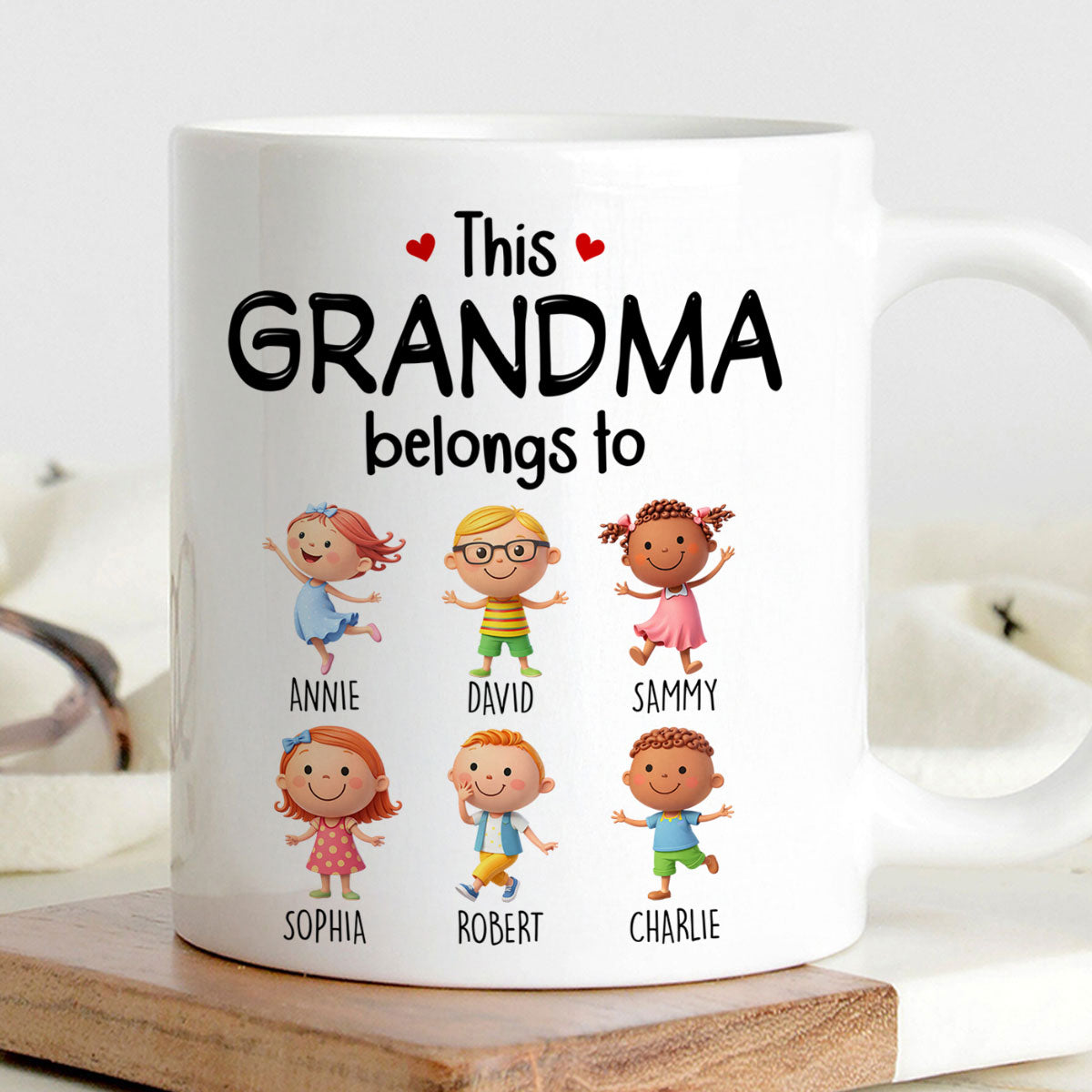 This Grandma Belongs to Cute Grandkids - Personalized Mug - Heartfelt Gift for Grandma
