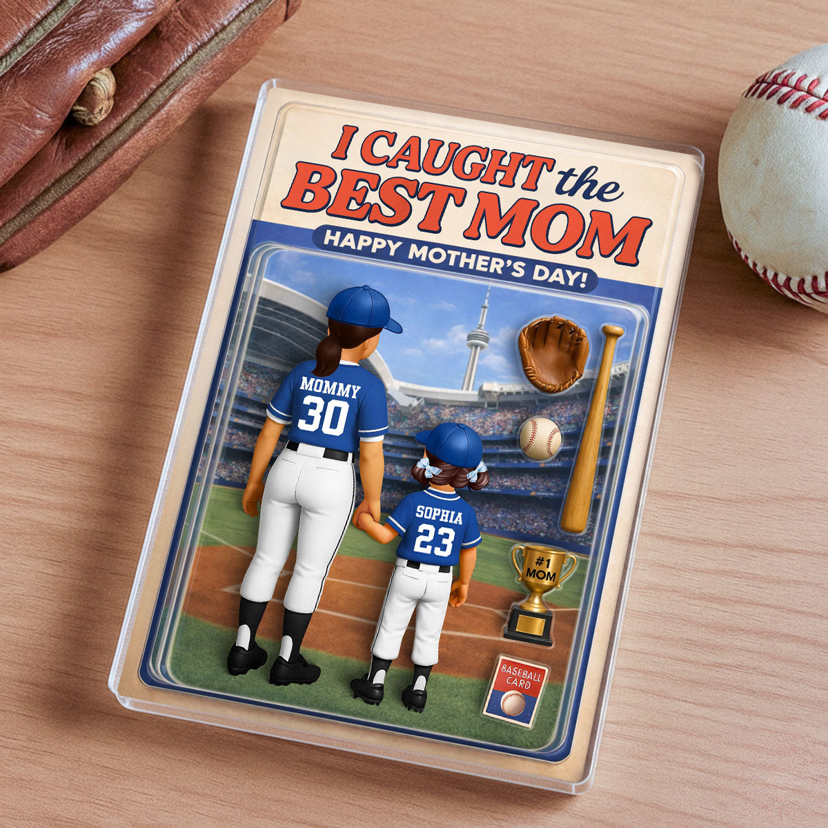 We Caught The Best Mom Action Figure - Personalized Acrylic Block Plaque - Gift For Baseball Mom, Gift For Wife