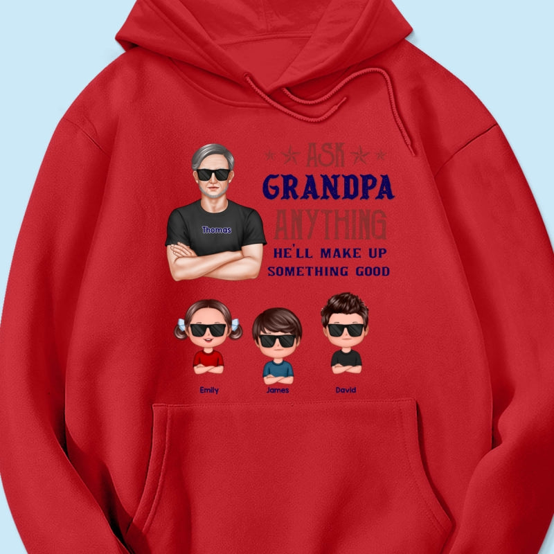 Ask Grandpa Anything - Personalized Shirt - Funny Father's Day Shirt For Husband, Dad, Grandpa