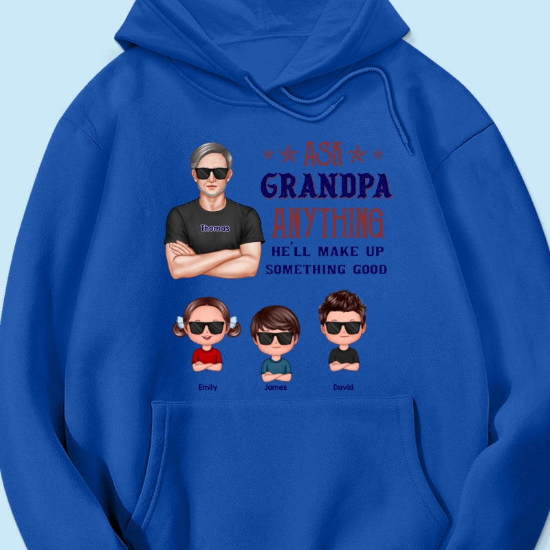 Ask Grandpa Anything - Personalized Shirt - Funny Father's Day Shirt For Husband, Dad, Grandpa