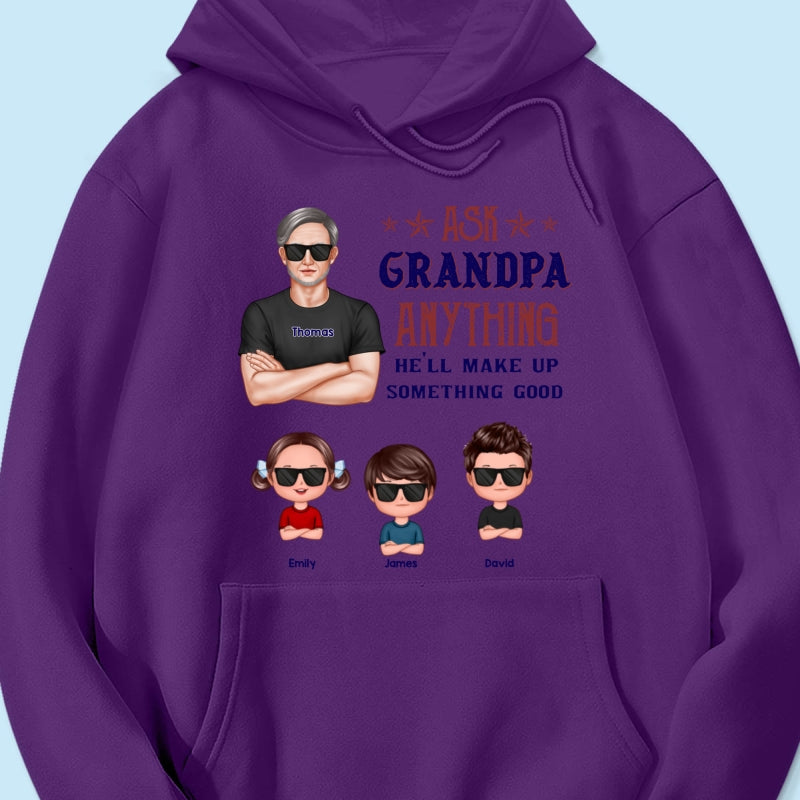 Ask Grandpa Anything - Personalized Shirt - Funny Father's Day Shirt For Husband, Dad, Grandpa
