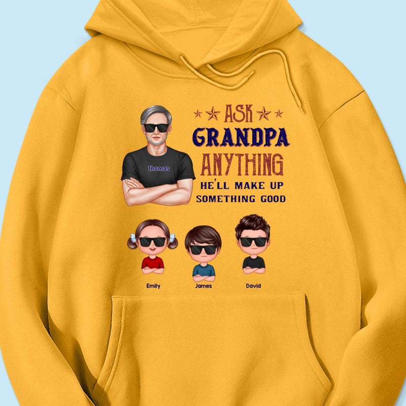 Ask Grandpa Anything - Personalized Shirt - Funny Father's Day Shirt For Husband, Dad, Grandpa