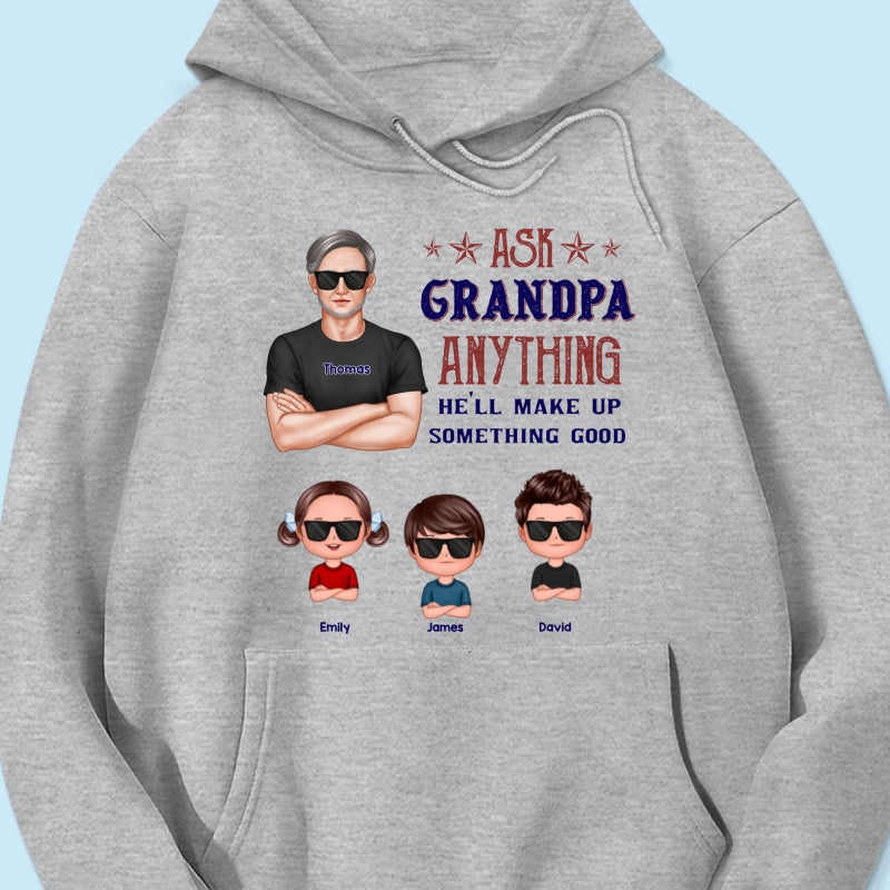 Ask Grandpa Anything - Personalized Shirt - Funny Father's Day Shirt For Husband, Dad, Grandpa