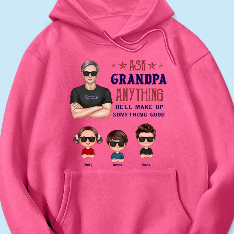 Ask Grandpa Anything - Personalized Shirt - Funny Father's Day Shirt For Husband, Dad, Grandpa