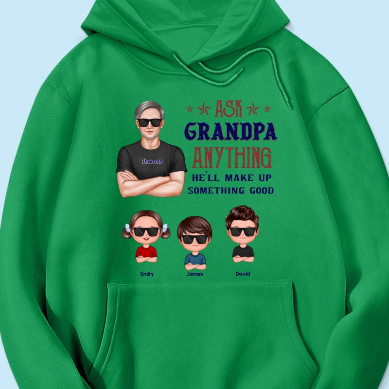 Ask Grandpa Anything - Personalized Shirt - Funny Father's Day Shirt For Husband, Dad, Grandpa