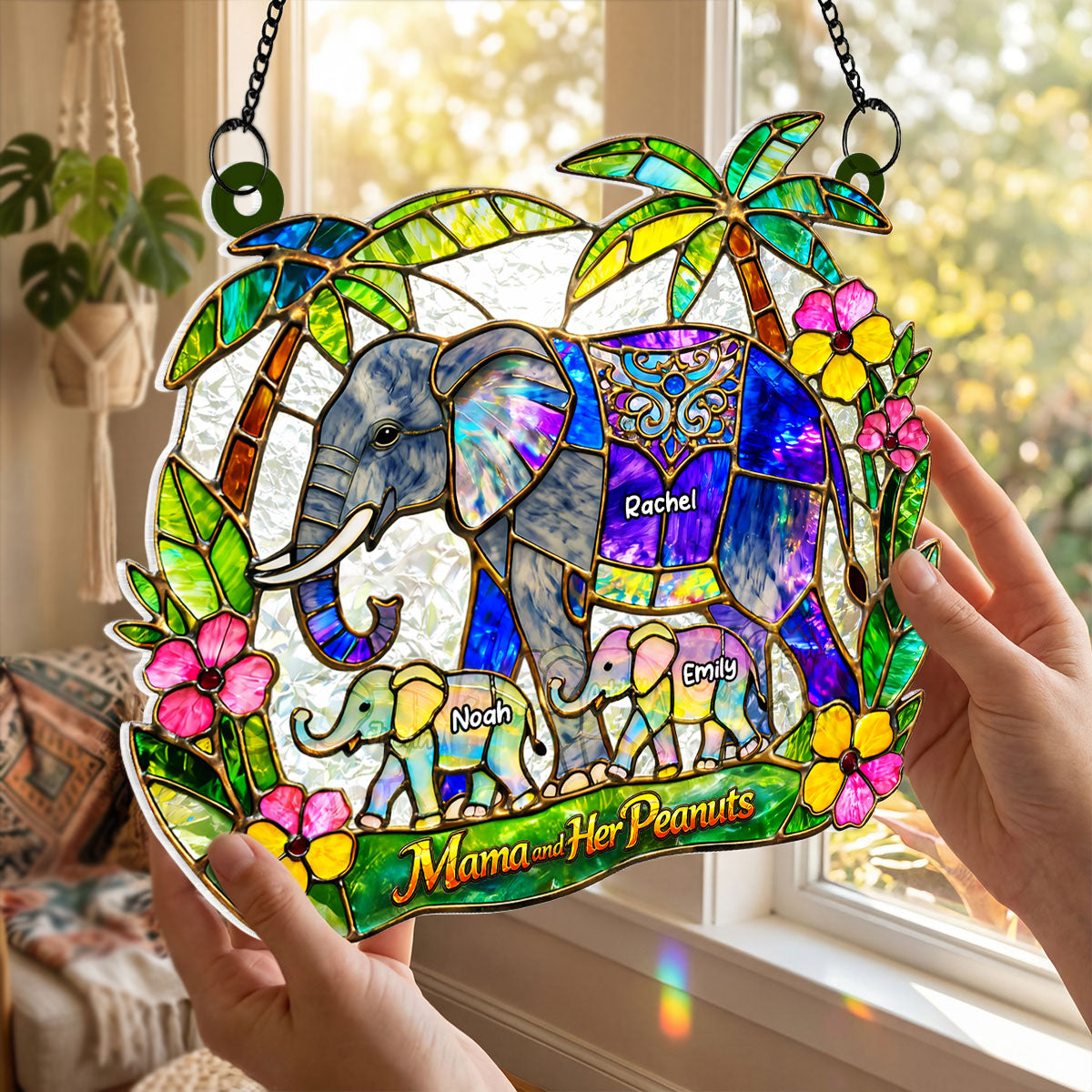 Mama and Her Peanuts - Personalized Suncatcher - Mother's Day Gift for Mom, Wife