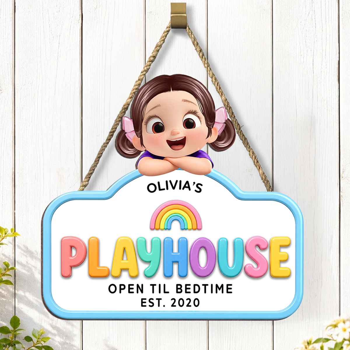 Custom Children's Outdoor Playhouse Sign - Personalized Wood Sign - Outdoor Play Summer Decor