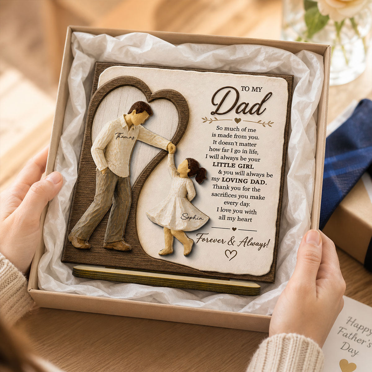 Will Always Be Your Little Girl Dancing Father & Daughter - Personalized 2-Layered Wooden Plaque - Sentimental  Gift From Daughter