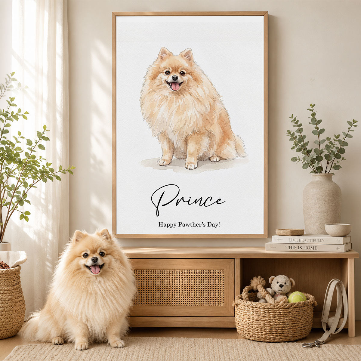 Custom Watercolor Portraits Using Pet Photo - Personalized Poster - Father's Day Gift for Dogs Cats Lovers