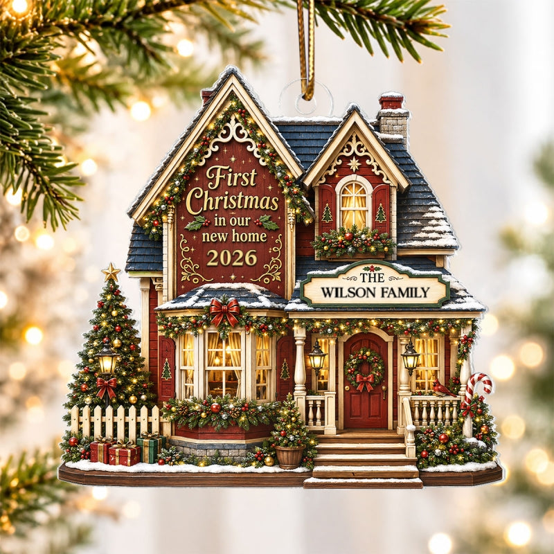 First Christmas in Our New Home - Personalized Acrylic Ornament - New Home Housewarming Gift