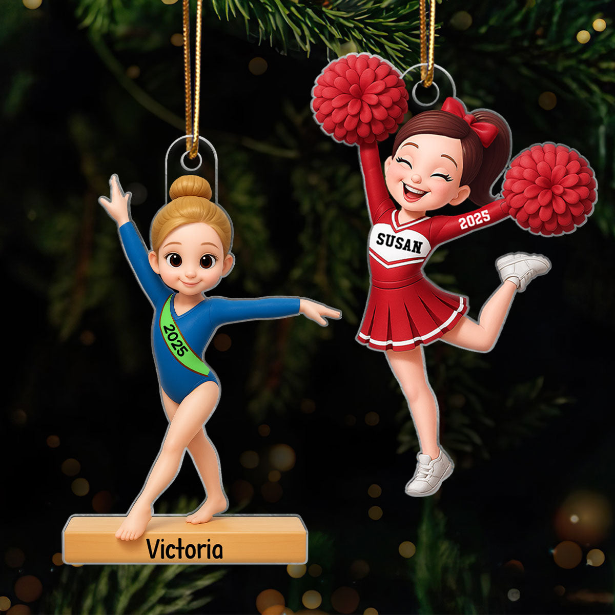 3D Effect Karate Boy Girl - Personalized Acrylic Ornament - Christmas Gift for Daughter or Son