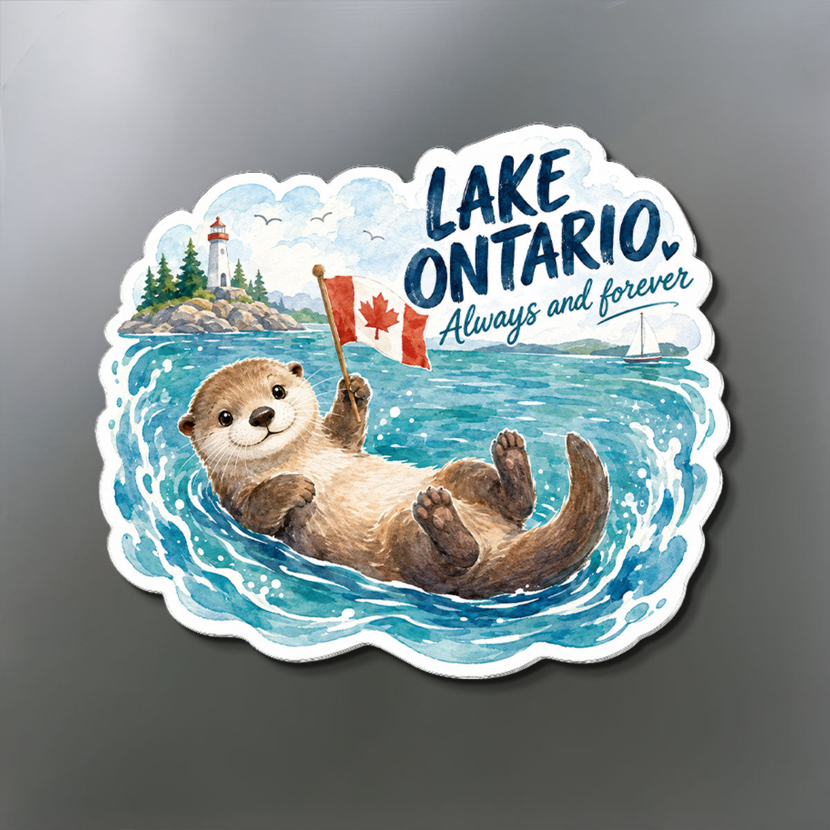 Lake Ontario Always & Forever Acrylic Fridge Magnet - Canada Pride Keepsake