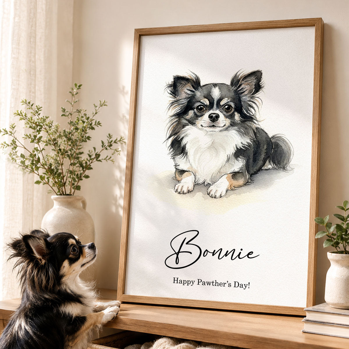 Custom Watercolor Portraits Using Pet Photo - Personalized Poster - Father's Day Gift for Dogs Cats Lovers