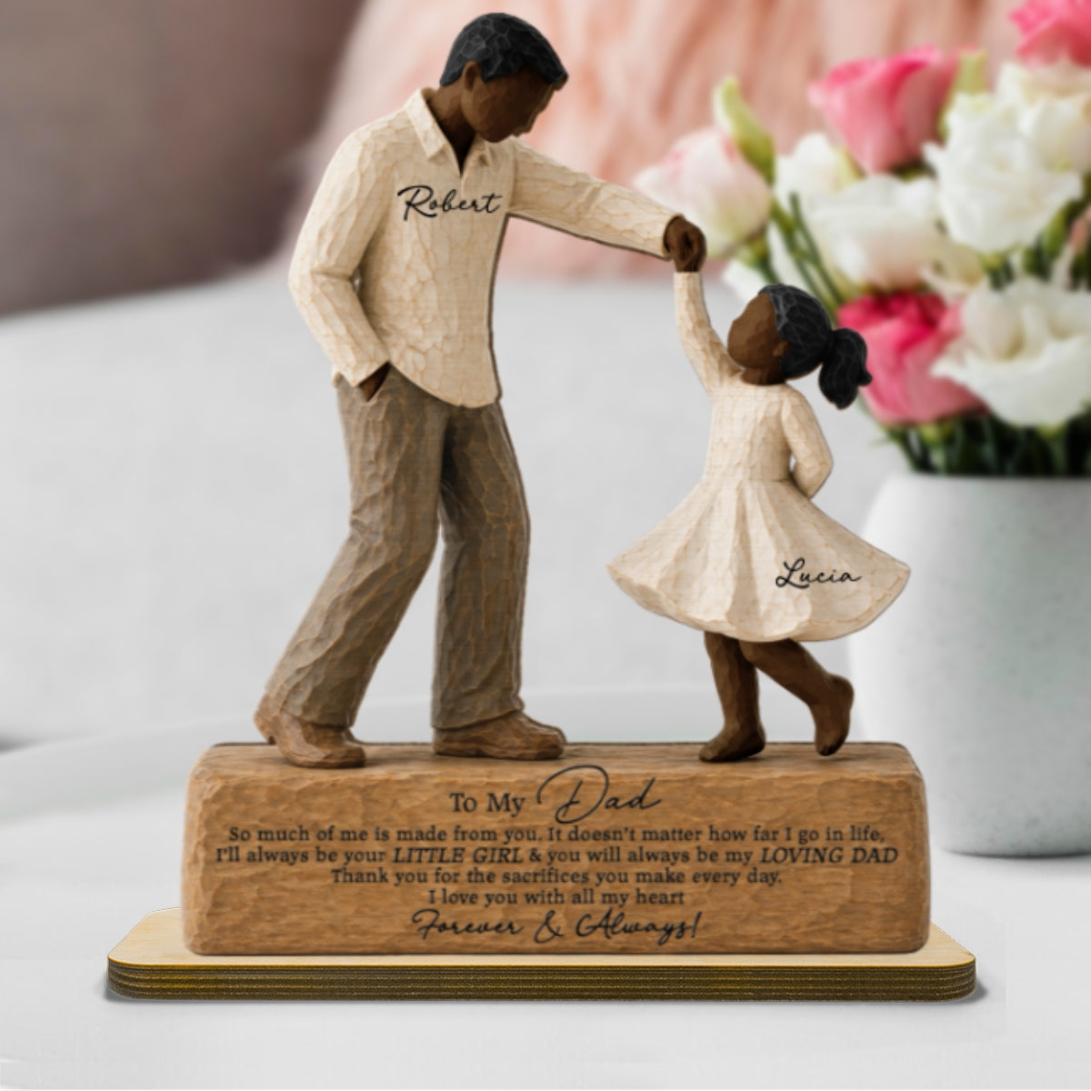 I Will Always Be Your Little Girl Father & Daughter Dancing 2D Flat Printed - Personalized 2-Layered Wooden Plaque - Sentimental  Gift For Dad From Daughter