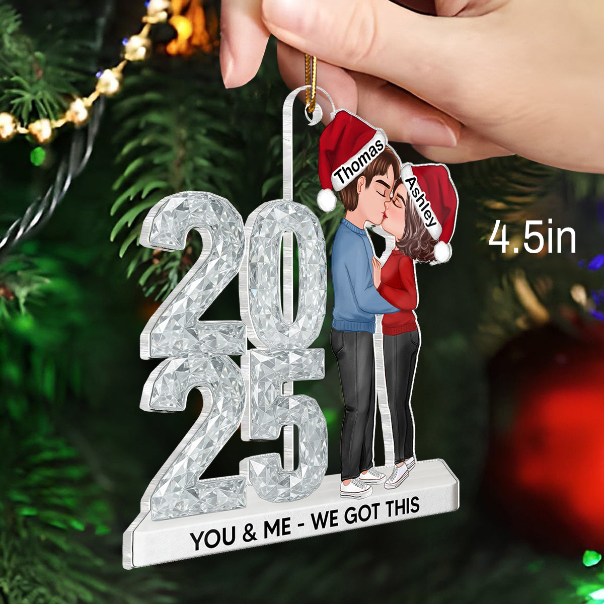 3D Shining Effect Couple Together Since - Personalized Acrylic Ornament - Heartwarming Christmas Gift For Him, For Her, For Couple