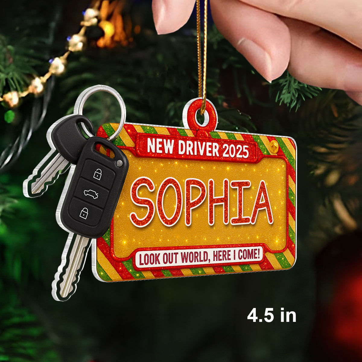 New Driver Look Out World, Here I Come - Personalized Acrylic Ornament - Unique Christmas Gift For New Driver