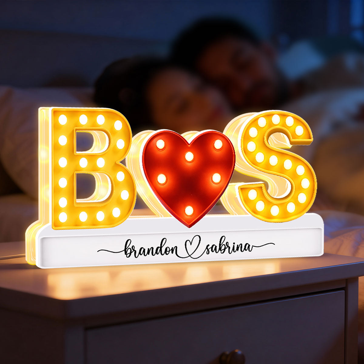 Eternal Love Couple Initials - Personalized Light Box - Heartfelt Valentine's Day Gift, Anniversary Gift For Couple, For Him, For Her
