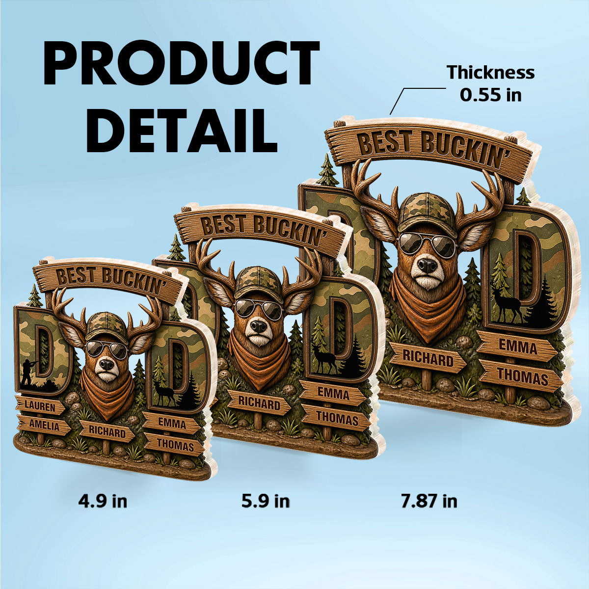 Best Buckin's Dad Hunting - Personalized Acrylic Block Plaque -  Gift For Dad, Husband