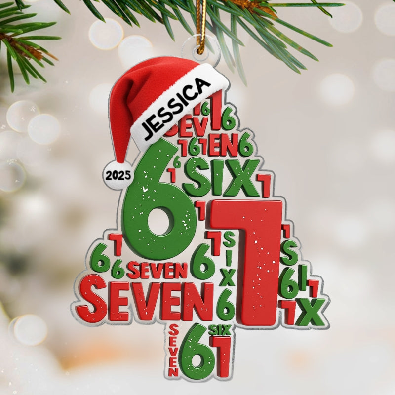 Trending Christmas Tree Six Seven - Personalized Acrylic Ornament - Christmas Gift for Kids, Grandskids