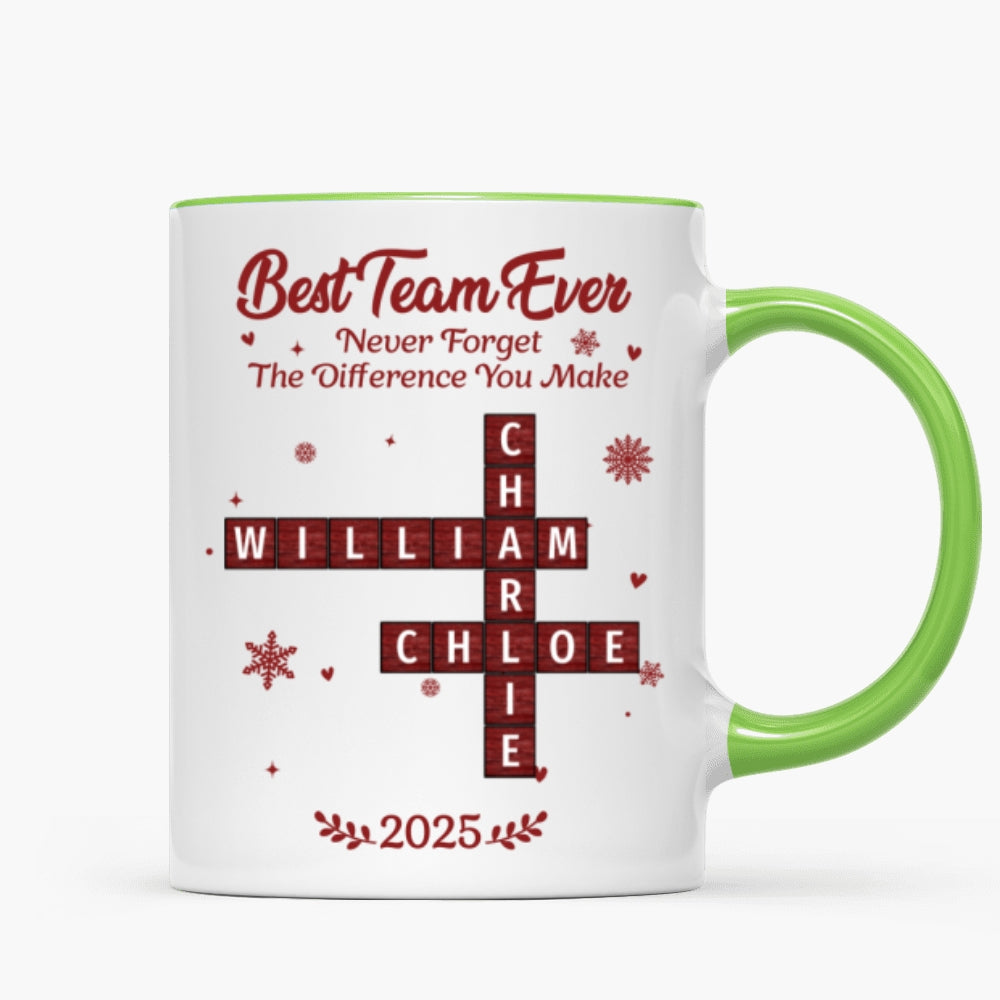 Best Team Ever Crossword - Personalized Mug - Christmas Gift for Co-worker