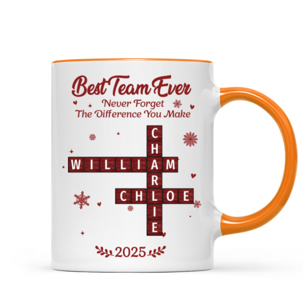 Best Team Ever Crossword - Personalized Mug - Christmas Gift for Co-worker