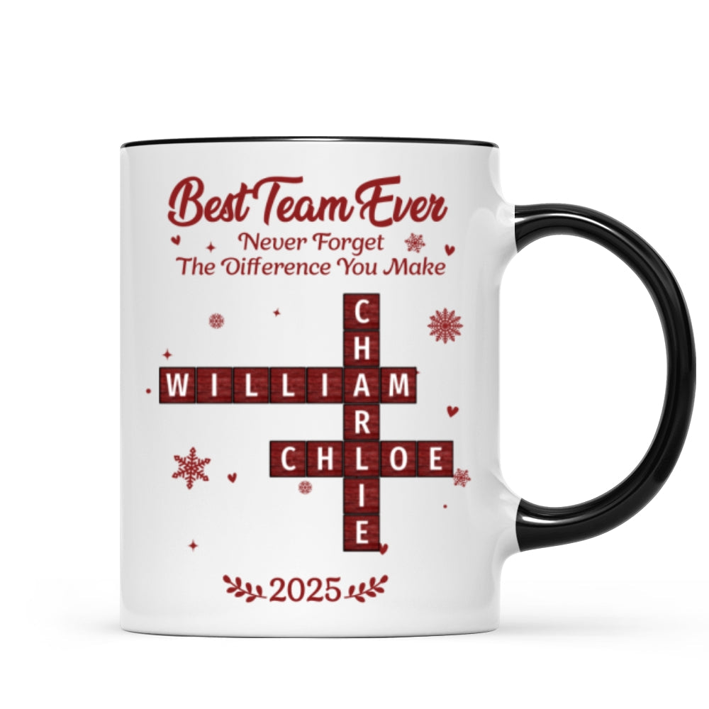 Best Team Ever Crossword - Personalized Mug - Christmas Gift for Co-worker