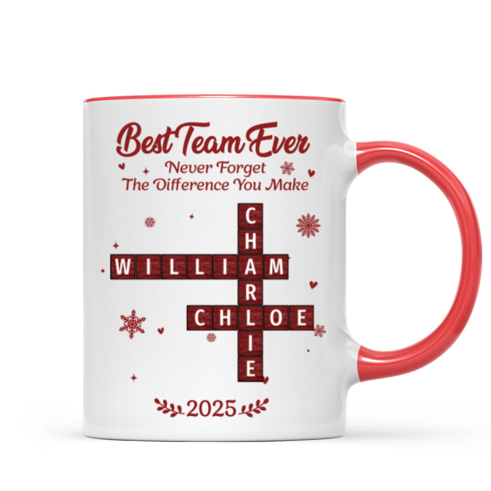 Best Team Ever Crossword - Personalized Mug - Christmas Gift for Co-worker