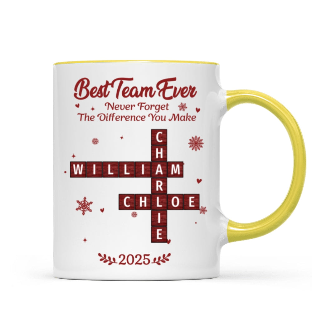 Best Team Ever Crossword - Personalized Mug - Christmas Gift for Co-worker