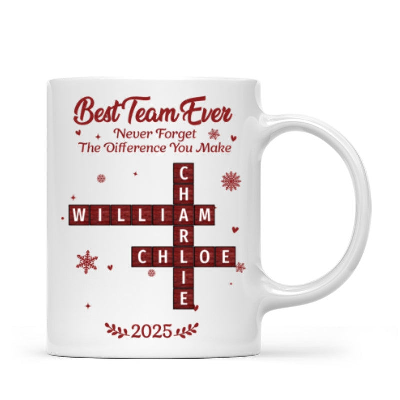Best Team Ever Crossword - Personalized Mug - Christmas Gift for Co-worker