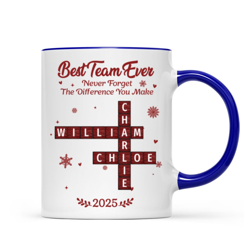Best Team Ever Crossword - Personalized Mug - Christmas Gift for Co-worker
