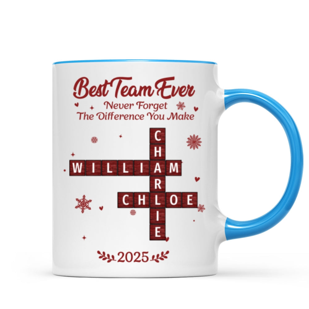 Best Team Ever Crossword - Personalized Mug - Christmas Gift for Co-worker