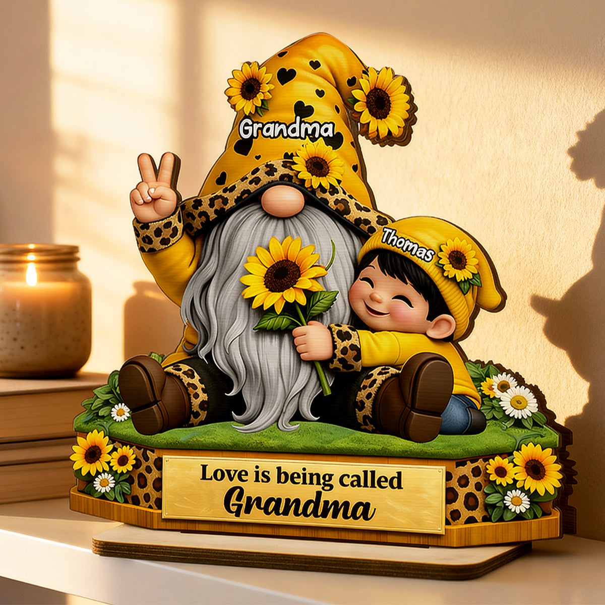 Love Is Being Called Grandma - Personalized 2-Layered Wooden Plaque - Sentimental Gift for Grandma