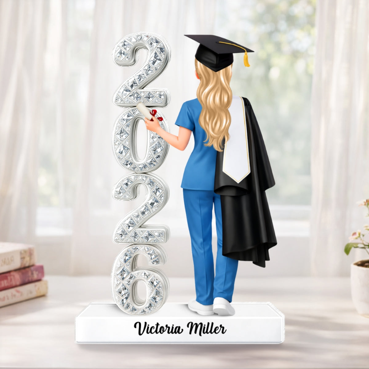 Nurse Senior 3D Crystal Effect 2026 - Personalized Acrylic Block Plaque - Graduation Gift For Seniors, Daughter, Son, Grandkids