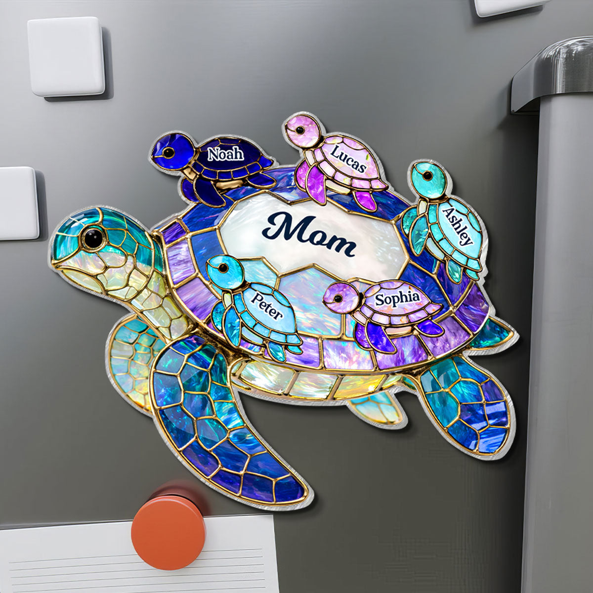 Mom Grandma Sea Turtle - Personalized Acrylic Fridge Magnet - Mother's Day Gift for Her