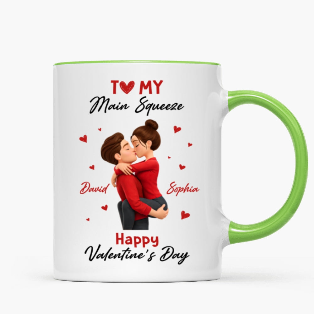 To My Main Squeeze Happy Valentine's Day - Personalized Mug - Unique Valentine's Day Gift for Her