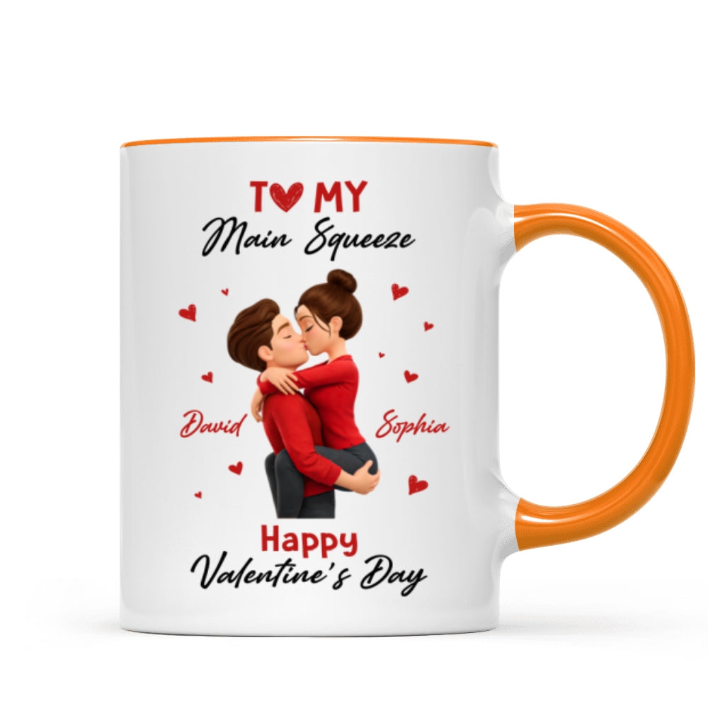To My Main Squeeze Happy Valentine's Day - Personalized Mug - Unique Valentine's Day Gift for Her