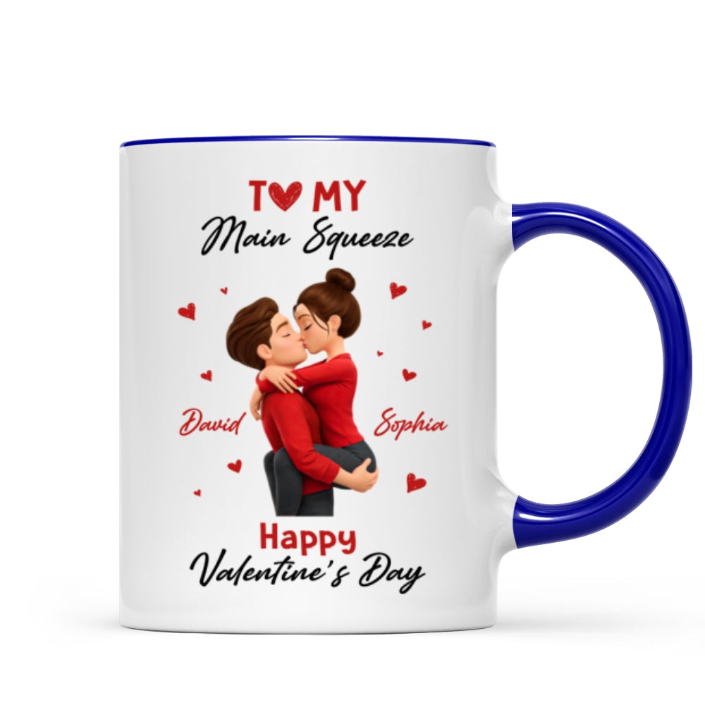 To My Main Squeeze Happy Valentine's Day - Personalized Mug - Unique Valentine's Day Gift for Her