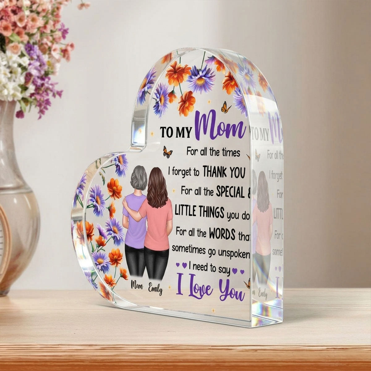 To My Mom I Need To Say I Love You - Personalized Acrylic Block Plaque