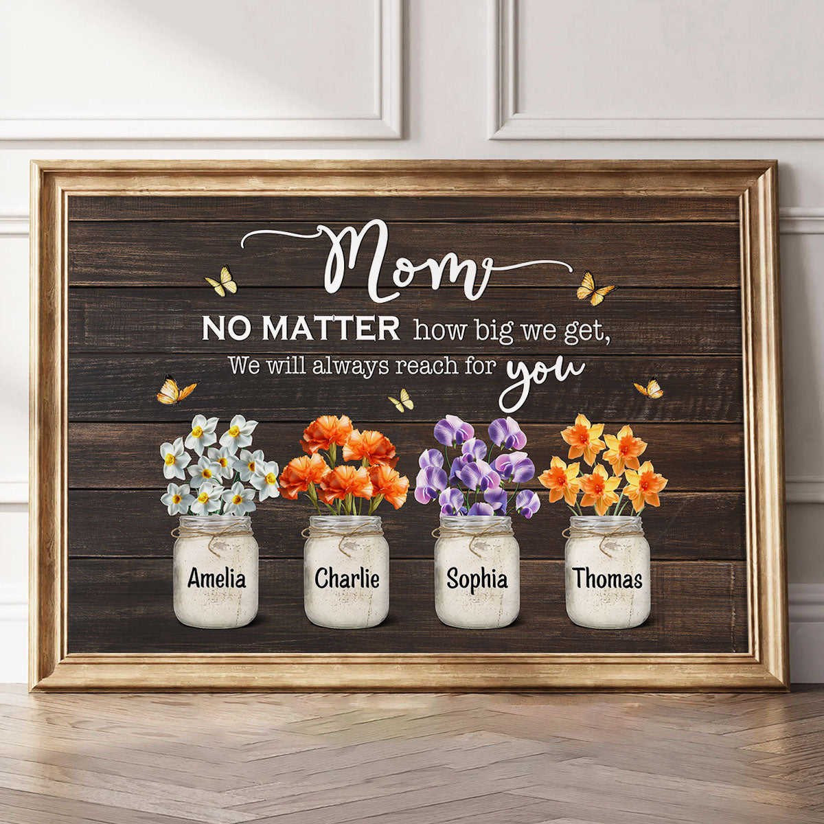 Mom We Will Always Reach For You - Personalized Poster - Heartfelt Mother's Day Gift for Mom