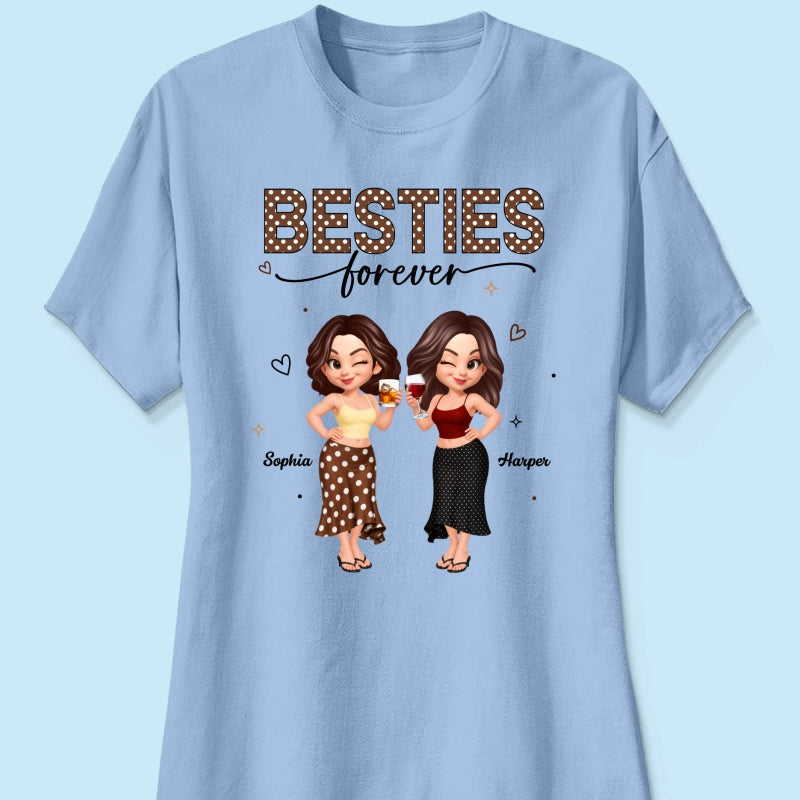 Besties Forever Polka Dot Patterned - Personalized Shirt