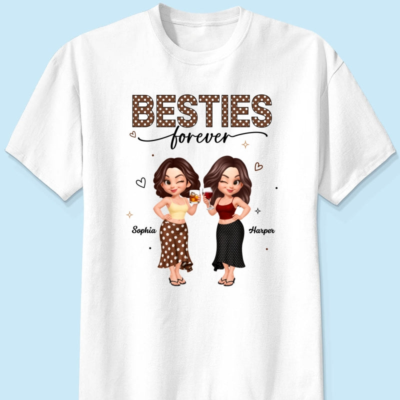 Besties Forever Polka Dot Patterned - Personalized Shirt