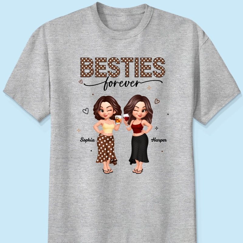 Besties Forever Polka Dot Patterned - Personalized Shirt