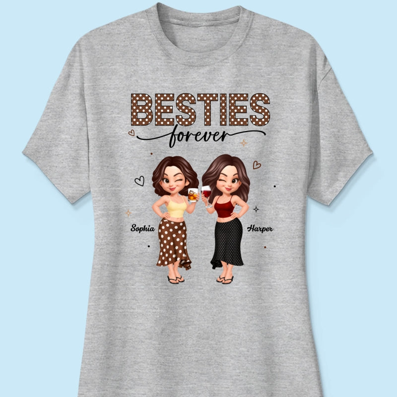 Besties Forever Polka Dot Patterned - Personalized Shirt
